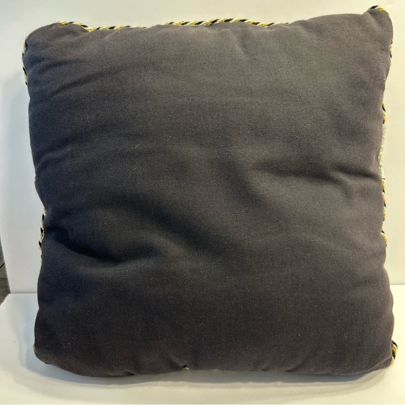 Tapestry 3 Santa Christmas Accent Pillow 15" Square Braid Edges Old World Style - Picture 5 of 7